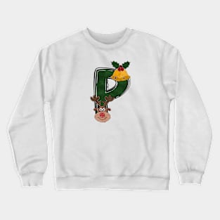 Letter P - Christmas Letter Crewneck Sweatshirt